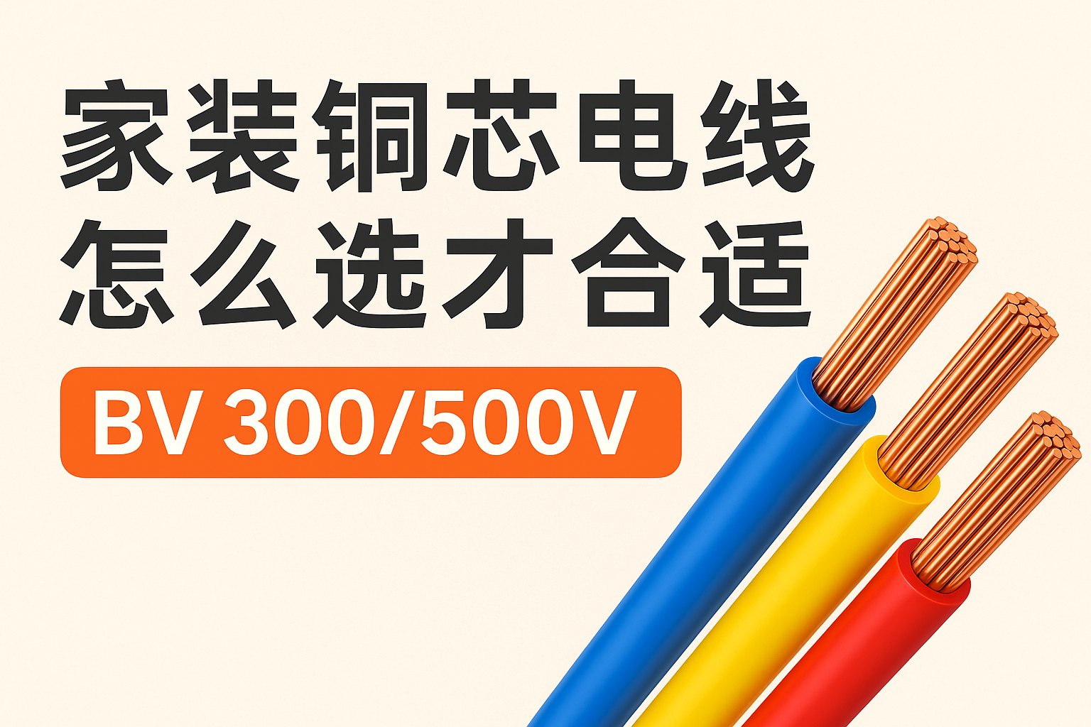 家裝銅芯電線怎么選才合適 BV 300/500V ？